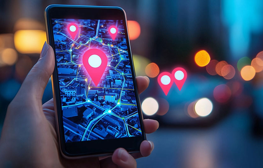 location map markers on cell phone